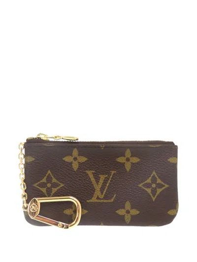 Pre-owned Louis Vuitton 2001 Monogram Key Pouch Coin Pouch In Brown