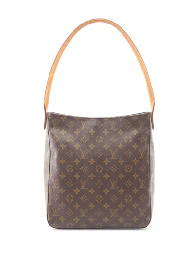 Pre-owned Louis Vuitton 2001 Monogram Looping Gm Shoulder Bag In Brown