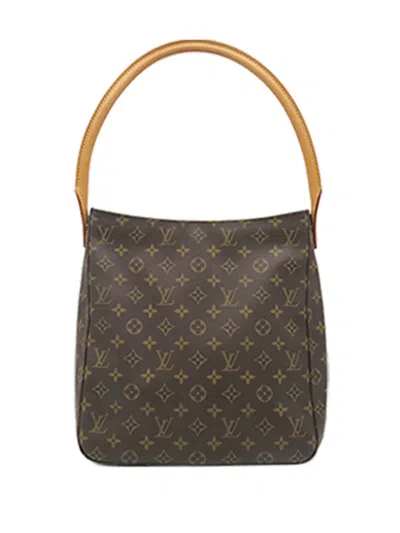 Pre-owned Louis Vuitton 2001 Monogram Looping Gm Shoulder Bag In Brown