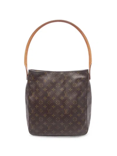 Louis Vuitton 2001 Monogram Looping Gm Shoulder Bag In Brown