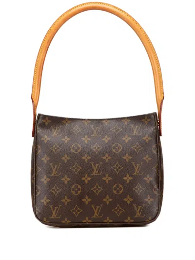Pre-owned Louis Vuitton 2001 Monogram Looping Mm Shoulder Bag In Brown
