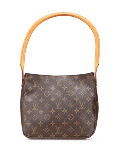Pre-owned Louis Vuitton 2001 Monogram Looping Mm Shoulder Bag In Brown