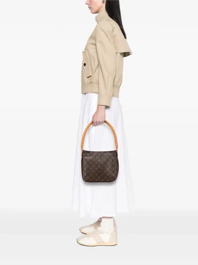 Pre-owned Louis Vuitton 2001 Monogram Looping Mm Shoulder Bag In Brown