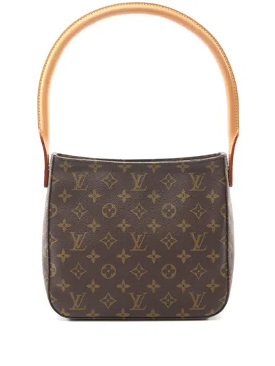 Pre-owned Louis Vuitton 2001 Monogram Looping Mm Shoulder Bag In Brown