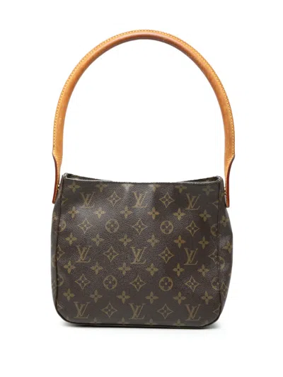 Pre-owned Louis Vuitton 2001 Monogram Looping Mm Shoulder Bag In Brown