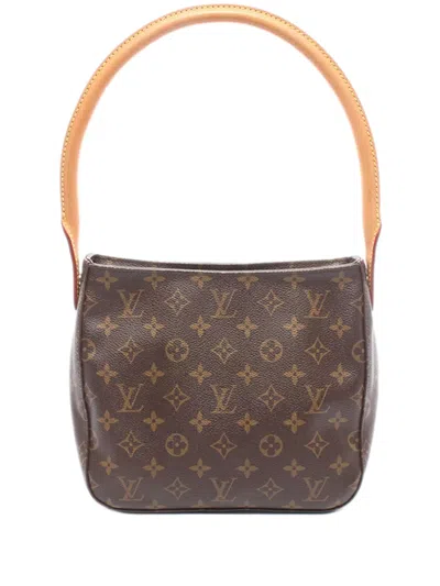 Pre-owned Louis Vuitton 2001 Monogram Looping Mm Shoulder Bag In Brown