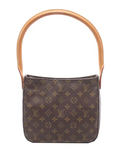 Pre-owned Louis Vuitton 2001 Monogram Looping Mm Shoulder Bag In Brown