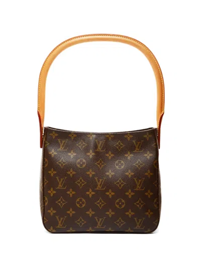 Pre-owned Louis Vuitton 2001 Monogram Looping Shoulder Bag In Brown