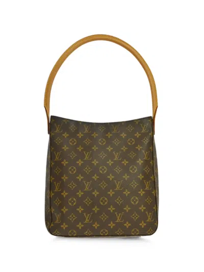 Pre-owned Louis Vuitton 2001 Monogram Looping Shoulder Bag In Brown