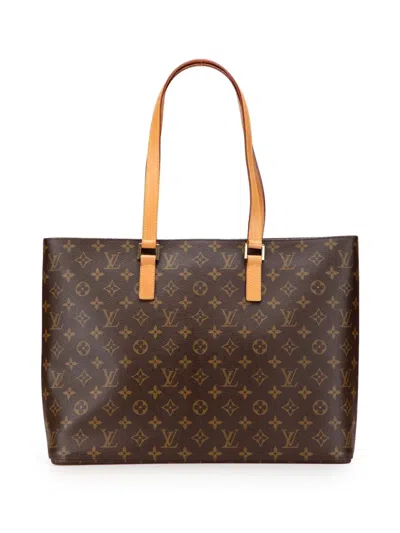 Pre-owned Louis Vuitton 2001 Monogram Luco Tote Bag In Brown