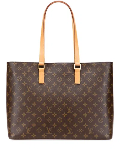 Pre-owned Louis Vuitton 2001 Monogram Luco Tote Bag In Brown