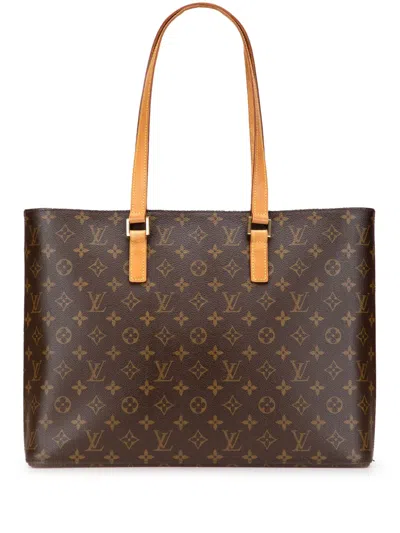 Pre-owned Louis Vuitton 2001 Monogram Luco Tote Bag In Brown