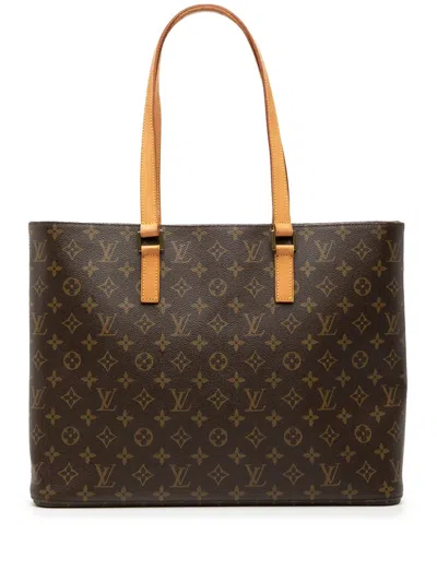 Pre-owned Louis Vuitton 2001 Monogram Luco Tote Bag In Brown