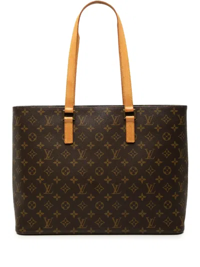 Pre-owned Louis Vuitton 2001 Monogram Luco Tote Bag In Brown