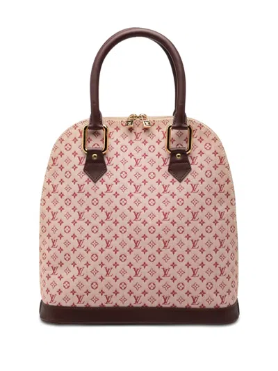 Pre-owned Louis Vuitton 2001 Monogram Mini Lin Alma Haut Handbag In Pink