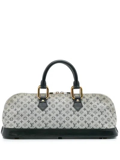 Pre-owned Louis Vuitton 2001 Monogram Mini Lin Alma Horizontal Handbag In Gray