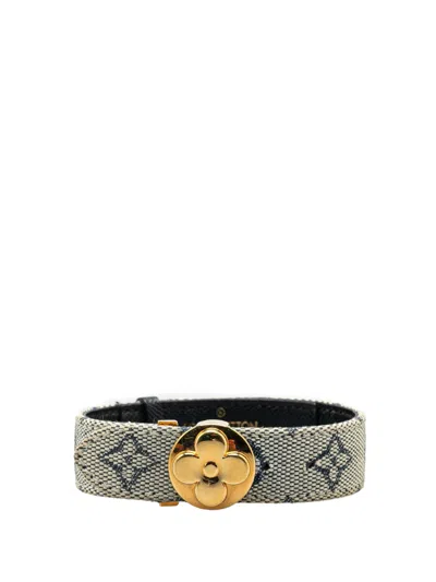 Pre-owned Louis Vuitton 2001 Monogram Mini Lin Wish Bracelet Costume Bracelet In Grey