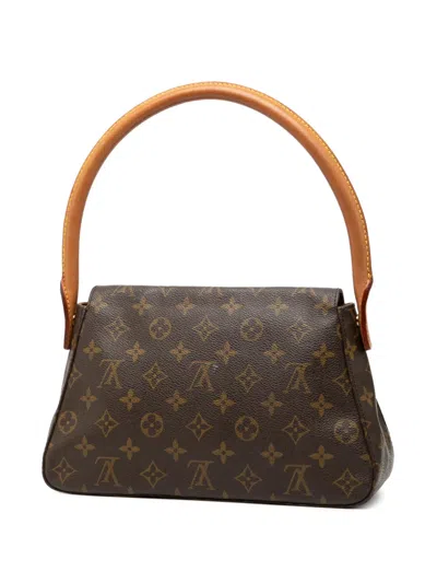 Pre-owned Louis Vuitton 2001 Monogram Mini Looping Shoulder Bag In Brown