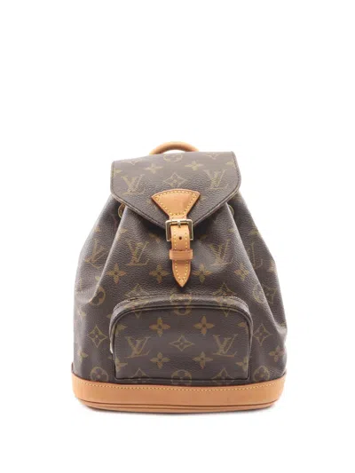 Pre-owned Louis Vuitton 2001 Monogram Mini Montsouris Backpack In Brown