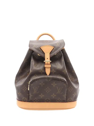 Pre-owned Louis Vuitton 2001 Monogram Mini Montsouris Backpack In Brown