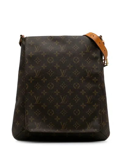 Pre-owned Louis Vuitton 2001 Monogram Musette Salsa Gm Crossbody Bag In Brown