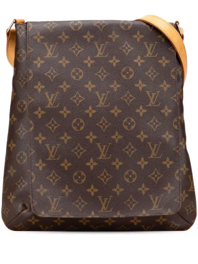 Pre-owned Louis Vuitton 2001 Monogram Musette Salsa Gm Crossbody Bag In Brown