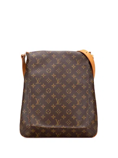 Pre-owned Louis Vuitton 2001 Monogram Musette Salsa Gm Crossbody Bag In Brown