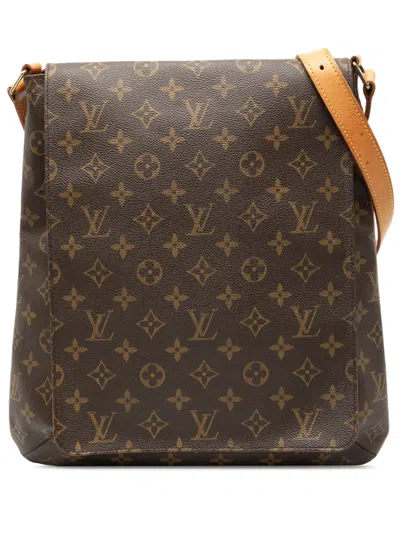 Pre-owned Louis Vuitton 2001 Monogram Musette Salsa Gm Crossbody Bag In Brown