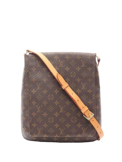 Pre-owned Louis Vuitton 2001 Monogram Musette Salsa Gm Crossbody Bag In Brown