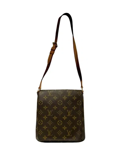 Pre-owned Louis Vuitton 2001 Monogram Musette Salsa Pm Short Strap Shoulder Bag In Brown