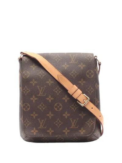 Pre-owned Louis Vuitton 2001 Monogram Musette Salsa Pm Short Strap Shoulder Bag In Brown