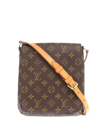 Pre-owned Louis Vuitton 2001 Monogram Musette Salsa Pm Short Strap Shoulder Bag In Brown