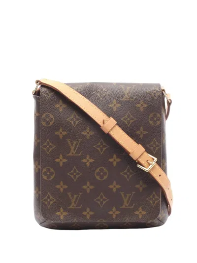 Pre-owned Louis Vuitton 2001 Monogram Musette Salsa Pm Short Strap Shoulder Bag In Brown