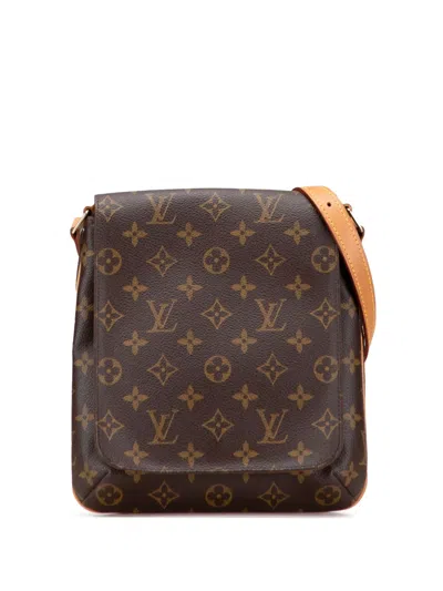 Pre-owned Louis Vuitton 2001 Monogram Musette Salsa Short Strap Shoulder Bag In Brown