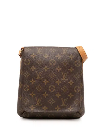 Pre-owned Louis Vuitton 2001 Monogram Musette Salsa Short Strap Shoulder Bag In Brown