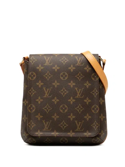Pre-owned Louis Vuitton 2001 Monogram Musette Salsa Short Strap Shoulder Bag In Brown