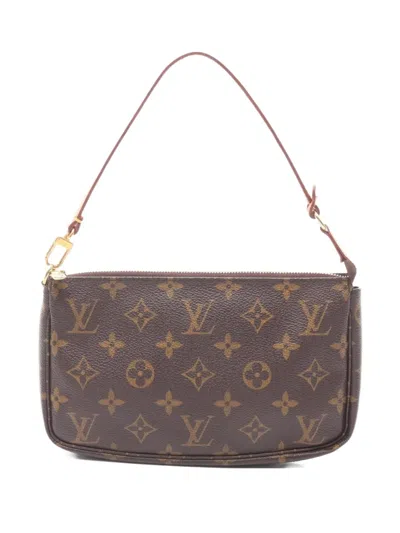 Pre-owned Louis Vuitton 2001 Monogram Pochette In Brown