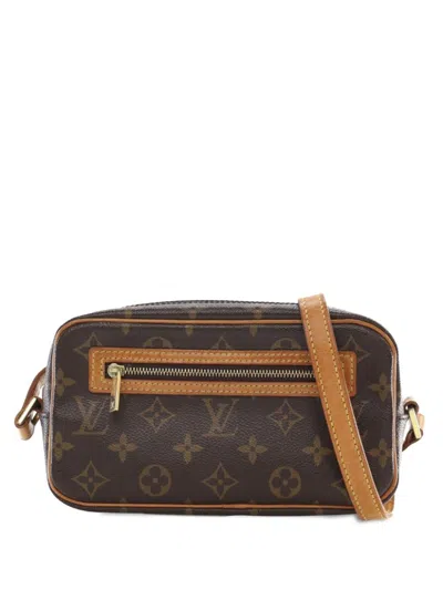 Pre-owned Louis Vuitton 2001 Monogram Pochette Cite Shoulder Bag In 褐色