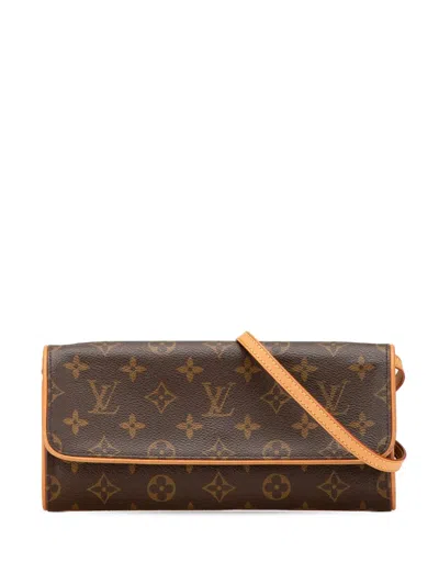 Pre-owned Louis Vuitton 2001 Monogram Pochette Twin Gm Crossbody Bag