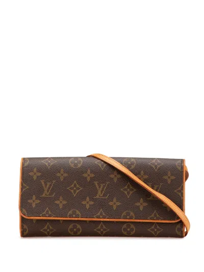 Pre-owned Louis Vuitton 2001 Monogram Pochette Twin Gm Crossbody Bag