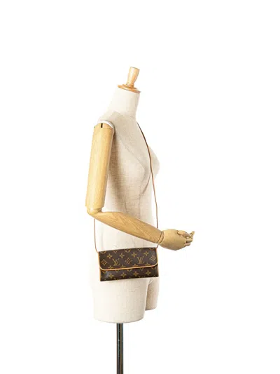 Pre-owned Louis Vuitton 2001 Monogram Pochette Twin Pm Crossbody Bag