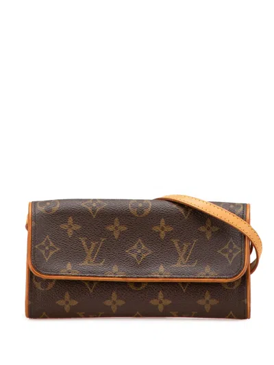 Pre-owned Louis Vuitton 2001 Monogram Pochette Twin Pm Crossbody Bag