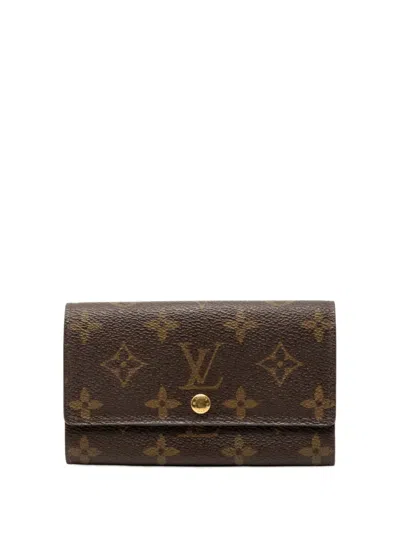 Pre-owned Louis Vuitton 2001 Monogram Porte Monnaie Billets Tresor Wallet Small Wallets In Brown