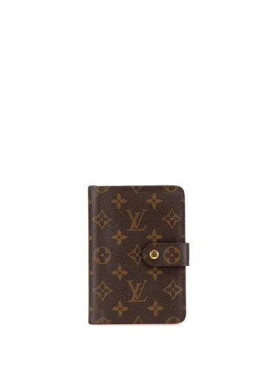 Pre-owned Louis Vuitton 2001 Monogram Porte-papier Zipped Wallet Small Wallets In Brown