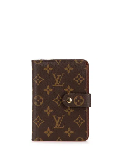 Pre-owned Louis Vuitton 2001 Monogram Porte Papier Zipped Wallet Small Wallets In Brown