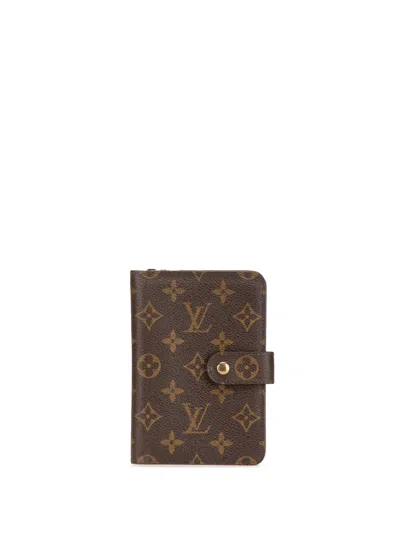 Pre-owned Louis Vuitton 2001 Monogram Porte Papier Zipped Wallet Small Wallets In Brown