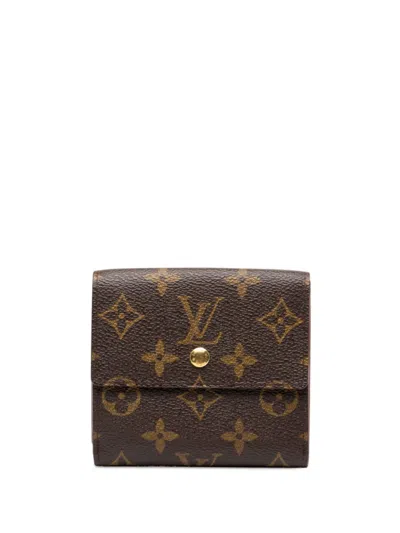 Pre-owned Louis Vuitton 2001 Monogram Portefeuille Elise Wallet Small Wallets In Brown