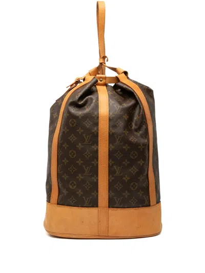 Pre-owned Louis Vuitton 2001 Monogram Randonnee Gm Backpack In Brown