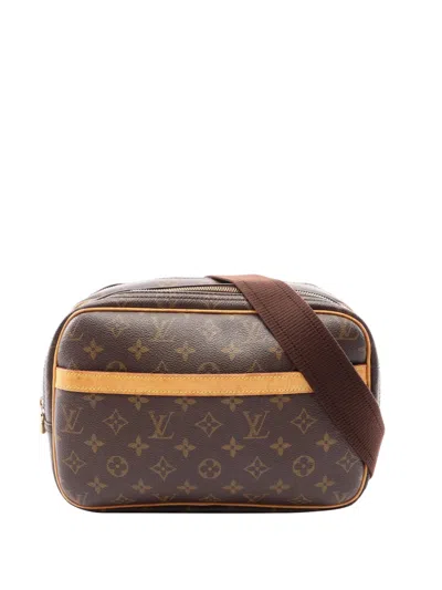 Pre-owned Louis Vuitton 2001 Monogram Reporter Pm Crossbody Bag In Brown