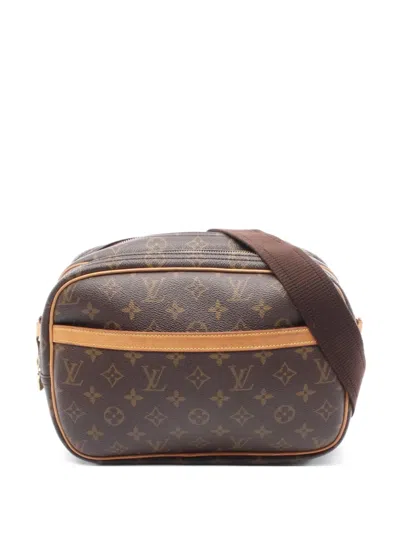 Pre-owned Louis Vuitton 2001 Monogram Reporter Pm Shoulder Bag In Brown
